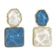 thumbnail image 5 of Pendientes de fiesta para mujer con forma de onda de agua y piedra en contraste de color de acero inoxidable, 5 of 5