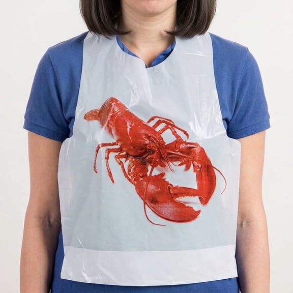 The Baker Celebrations Disposable Plastic Bibs, Adult Seafood Boil Aprons, 50 Pack