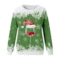 thumbnail image 4 of TIMIFIS Chandail en Molleton Oversize de Noël pour Femmes Décontracté Mignon Verre de Vin Rouge Flocon de Neige Imprimé Col Rond Pull Cadeaux pour Noël, 4 of 4