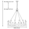 thumbnail image 5 of Vanity Art Farmhouse Vintage 16 Lights Wagon Wheel Chandelier Lights Ceiling Light Fixture for Living Room Dining Room 10586-ORB, 5 of 9