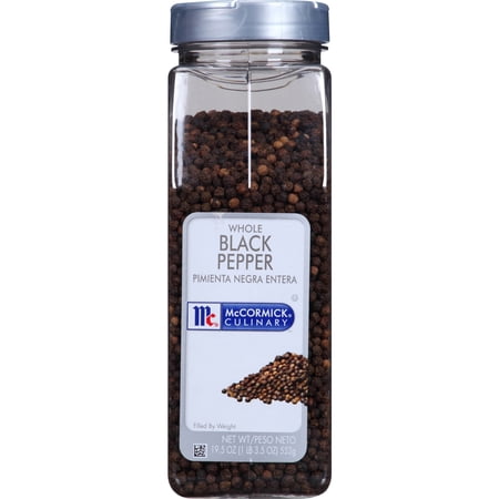 McCormick Culinary Kosher Whole Black Pepper, 19.5 oz Bottle
