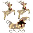 thumbnail image 3 of EWASWON Christmas Battery Operated Christmas Yard Stakes - Lighted Reindeer & Sleigh Set, Outdoor Waterproof Garden Decor with LED Lights, Cute Holiday Patio Lawn Decorations, 3 of 4