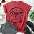 thumbnail image 2 of T-rex Extinct Dinosaur T-shirt, Unisex Women's Men's Funny Tyranosaurus Rex Jurassic Skeleton Gift, Heather Red, XX-Large, 2 of 6