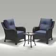 thumbnail image 6 of LayinSun 3 Pieces Patio Furniture Set with 6" Thick Outdoor Wicker Armchairs and Side Table for Backyard Deck Balcony, 6 of 7
