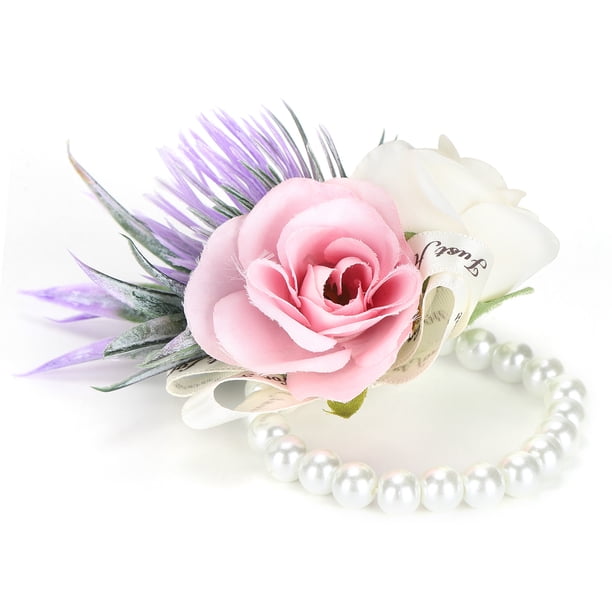 Flor De Mano, Flor De Muñeca A La Moda Con Diseño De Pulsera De Perlas Para La Mayoría De Las Personas Para Aniversario De Baile De Boda, Quinto Aniversario, Cóctel ANGGREK Descripción de la referencia