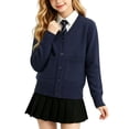 thumbnail image 4 of LckLvx Kids School Uniform Cardigan Long Sleeve V Neck Button down Sweater with Pockets for Boys Girls, 4 of 7