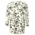 thumbnail image 5 of Inleife Three Quarter Sleeve Shirts for Women Casual Printed Round Neck 3/4 Sleeve T-shirt Loose Top, 5 of 5