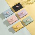 thumbnail image 4 of Small Wallet for Girls Women Tri-Folded Wallet Cash Pocket Card Holder Coin Purse with Id Window Elegant Youthful and Cute Tie-Blue, 4 of 4