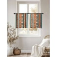 thumbnail image 2 of Bohemian Patterns Sheer Curtains 45 inches Long 2 Panels Set Retro Seamless Stitching Tiers Sheers Rod Pocket Small Window Short Curtains for Kitchen Cafe, Each 52" W x 45" L, 2 of 7