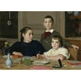 thumbnail image 3 of Albert Anker 18x14 Black Modern Framed Museum Art Print Titled - The Zaeslin Siblings (1896), 3 of 5
