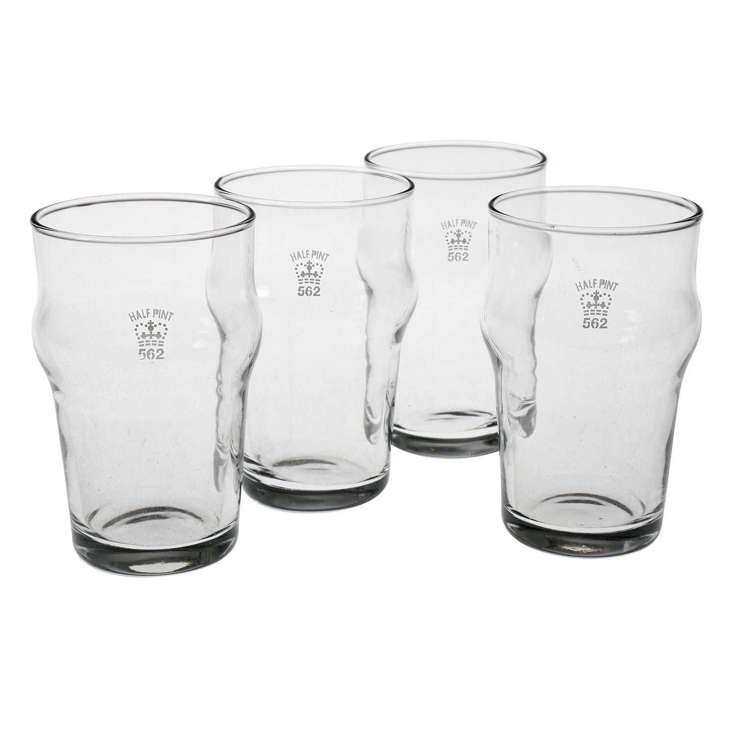 Set of 4 Nonic 1/2 Pint Glass Government Stamped
