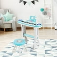 thumbnail image 2 of Costway 37-Key Kids Piano Keyboard Playset Electronic Organ Light Blue, 2 of 12