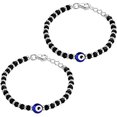 thumbnail image 1 of Evil Eye Nazariya Bracelet with Black & Silver Beads, 1 of 1