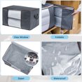 thumbnail image 7 of Hewitto Clothes Storage Bag 6Pack 90L Large Capacity Solution Organizer for Clothes,Duvets,Blankets,Bedding with Zip and Reinforced Handle Thick and Breathable Fabric, 7 of 7