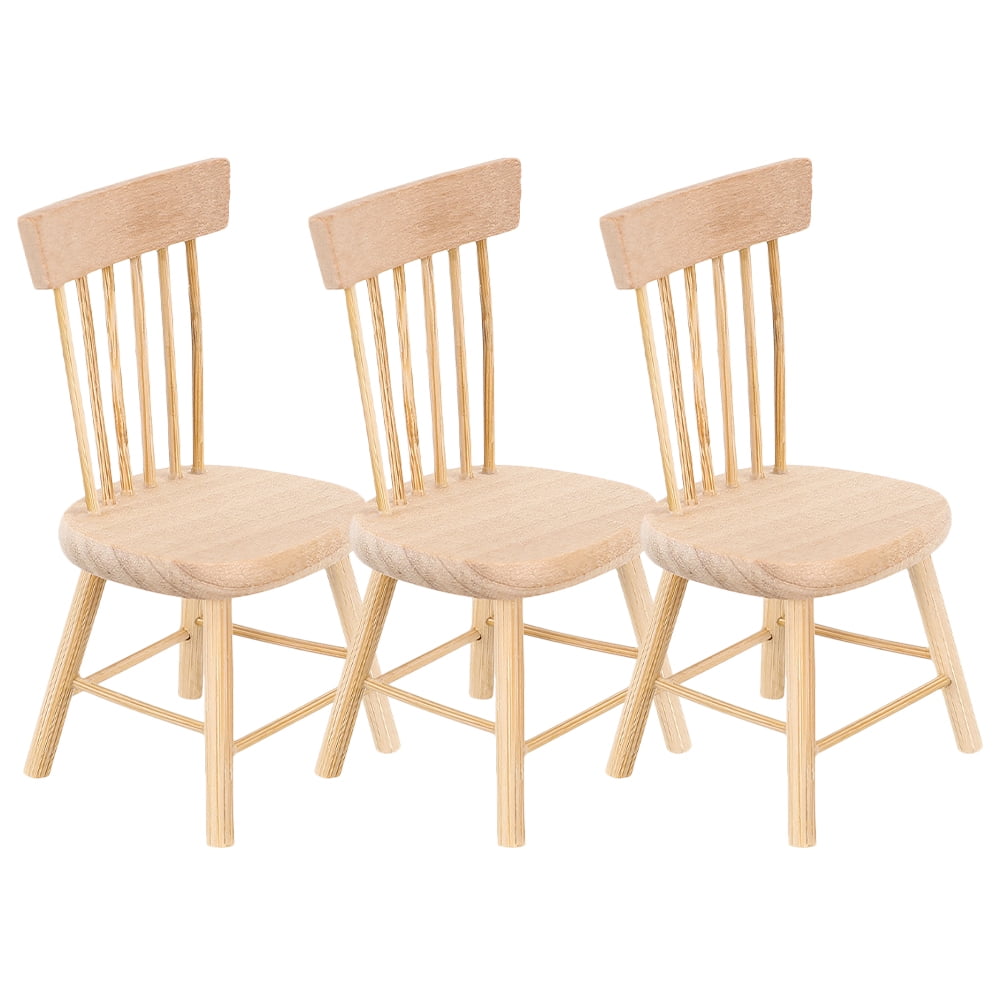 3 Pcs Chaises de Maison de Poupée Meubles Chaises Miniatures Accessoires de Décoration de Maison de Poupée