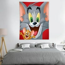 Tom and Jerry-Theme Anti-pilling Tapestry Gift Wall Hanging Backdrop for Room Bedroom Girls Fans Background Banner Party Birthday Supplies Decor