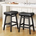 thumbnail image 1 of Taburetes de bar Raynesys, altura de mostrador, juego de 2 con asiento de cuero, 1 of 9