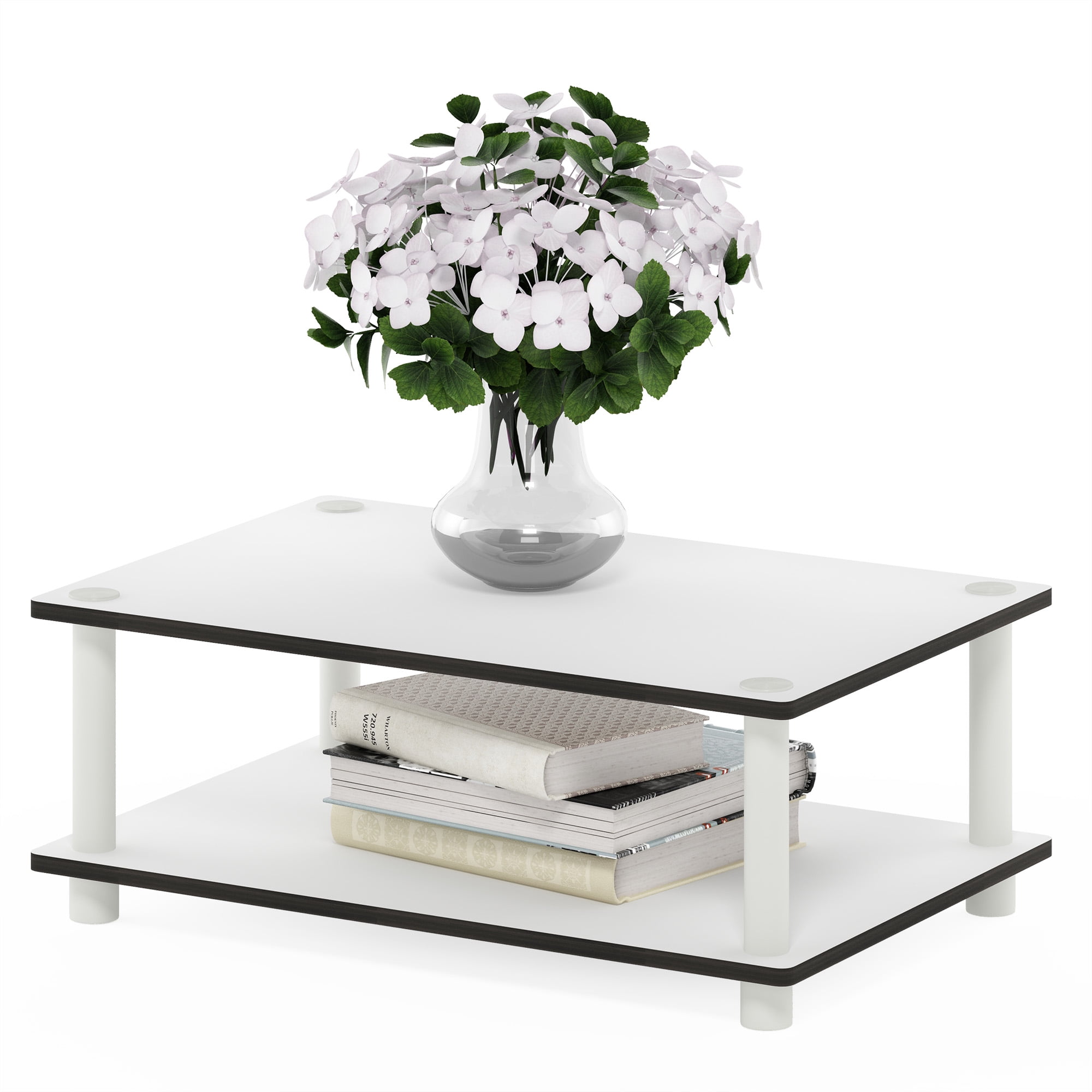 Furinno 11172 Just 2-Tier No-Tools Coffee Table, White