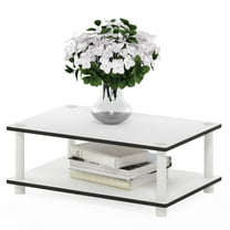 Furinno JUST 2-Tier Modern Toolless Coffee Table with Open Shelf Plain White
