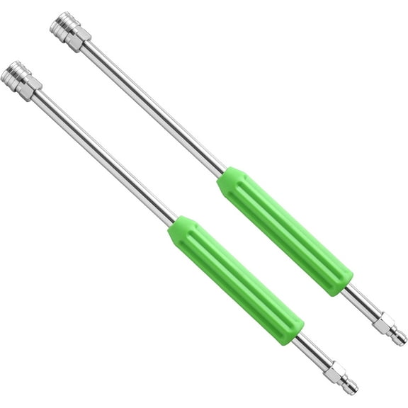 Pressure Washer Extension Wand, 17 Inch Stainless Steel Power Washer Lance with Green Protective Cover, 1/4'' Quick Connect, 2 Pack