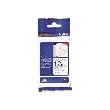 Brother TZeFA3 - Fabric tape - blue on white - Roll (0.5 in x 9.8 ft) 1 roll(s) - for P-Touch GL-H100, H105, PT-1010, 1290, D200, D400, D600, H101, P750; P-Touch EDGE PT-P750