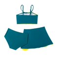 thumbnail image 2 of Xmarks Girl's 3 Piece Cute High Waisted Color Block Swimsuit Bikini Sets with Beach Skirt 5-12Y, 2 of 4