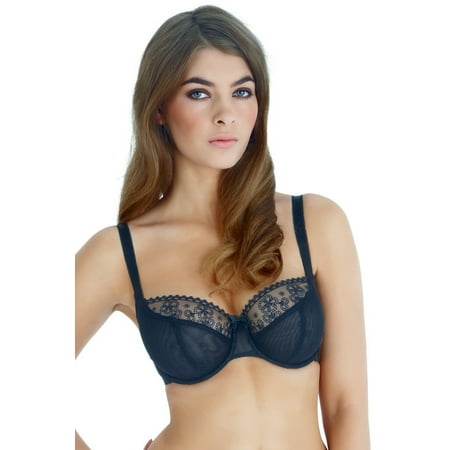 Panache BLACK Lucy Balconette Bra  US 38D  UK 38D