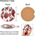 thumbnail image 3 of FREEAMG Chinese Rose Flower Car Coasters, Set of 2 Non-Slip Coasters with Finger Grooves for Most car interiors, Unisex, 3 of 6