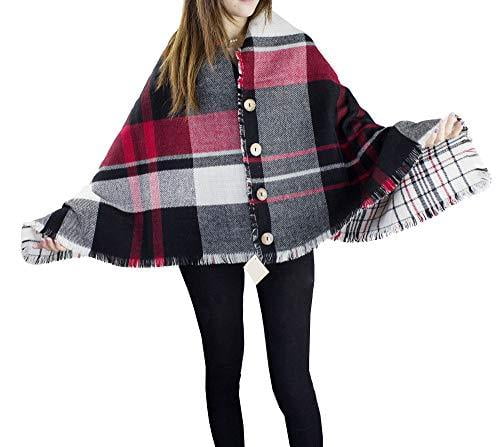 plaid poncho cardigan