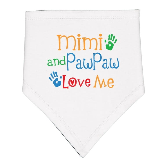 Inktastic Mimi and Pawpaw Love Me Baby Bandana Bib