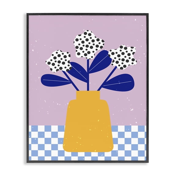 Stupell Industries Modern Abstract Dotted Flowers Black Framed Giclee Art, 16 x 20, by Melissa Wang