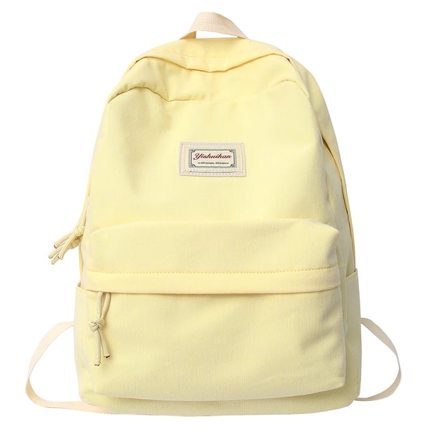 Oxford College Students Bag Mochila de mujer sólida de moda de gran capacidad (amarillo)