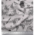 thumbnail image 1 of Soimoi Gray polyester Crepe Fabric Pirate Ship & Telescope Map Print Fabric by the Yard 42 Inch Wide, 1 of 3
