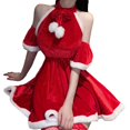 thumbnail image 3 of Lencería navideña para mujer, disfraz de Papá Noel, minivestido de Papá Noel para cosplay Rojo Jinwen Mini vestido de Papá Noel, 3 of 7