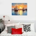 thumbnail image 4 of AWERP Ocean Wall Art for Living Room, Abstract Sea and Sailboat Canvas Print Painting for Bedroom, Gold and Blue Pictures Artwork Decor, 4 of 4