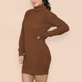 thumbnail image 7 of GigrtiJin Women's Turtleneck Sweater Dress Fall Long Sleeve Ribbed Knit Dress Warm Cozy Solid Color Short Dresses, 7 of 7