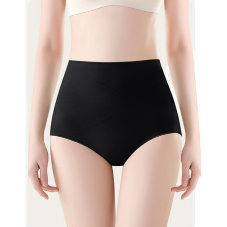 Wdfiry Women s Seamless Cotton Briefs Underwear Breathable Solid Color High Waist Tummy Control Brief Stretchy Comfortable Full Coverage Panty