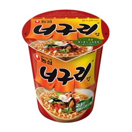 NineChef Bundle - Nongshim Neoguri Cup Noodle Soup 62g (Pack of 6) + 1 NineChef Brand Long Handle Spoon