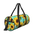 thumbnail image 3 of Gaeub Sunflowers With Green Leaves Lightweight Travel Cylinder Bag Gym Tote Bag Sports Training Duffle Bag with Pockets and Straps, 3 of 8
