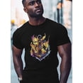 thumbnail image 2 of Anchor Rope Men's T Shirts Yellow Flame T-Shirt for Men Crew Neck Tees Cotton Tops, Black, S, 2 of 7