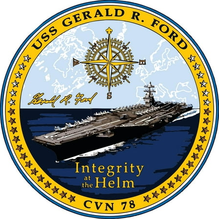 3.8 Inch USS Gerald R. Ford CVN-78 Crest Decal