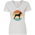 thumbnail image 3 of Inktastic Doberman Dog Retro Sunset Women's V-Neck T-Shirt, 3 of 5
