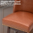 thumbnail image 3 of Pellebant Bar Stools Set of 2, Counter Height Leather Bar Stools with Back for Home Kitchen,Brown, 3 of 8