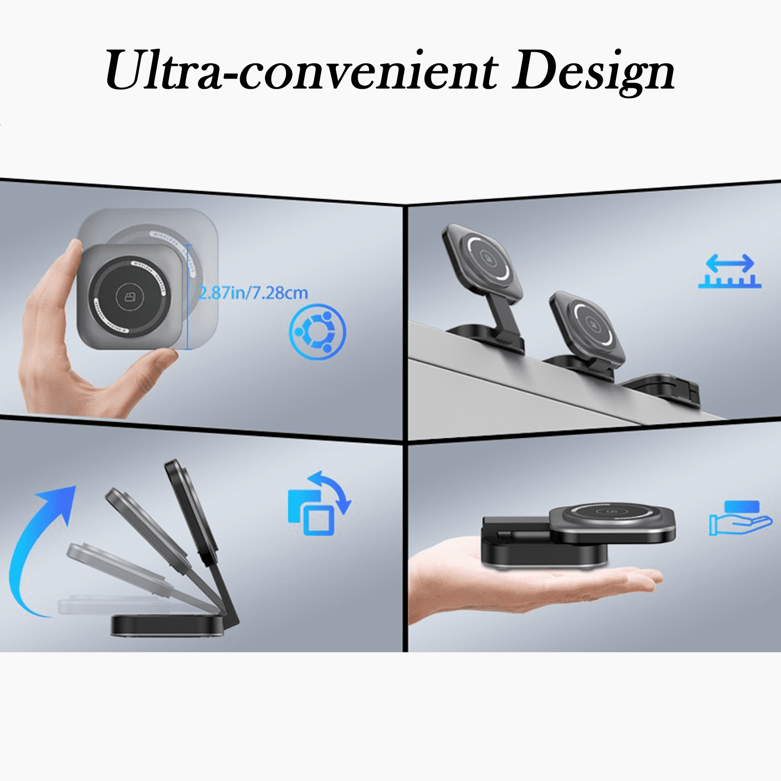 3 in 1 Magnetic Wireless for iPhone Charging Station, Foldable Portable Charger for iPhone 16-12 Pro Max & Apple Watch & AirPods, for Apple Multiple Devices Charger for Home, Office&Travel