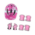 thumbnail image 4 of Kit de 7 cascos de bicicleta para niños con rodilleras, coderas y muñequeras, protectores portátiles para coderas y rodilleras, equipo de protección Rosa, 4 of 8