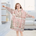 thumbnail image 5 of FORMRS Wearable Blanket Hoodie with Sleeves for Kids Cozy Flannel Sweatshirt, Light Green Christmas Houses, 5 of 7