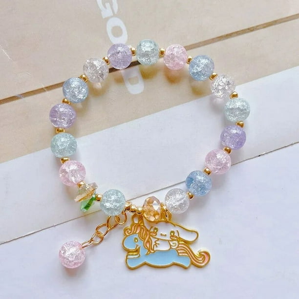 Sanrio-pulsera con dijes de dibujos animados Kawaii para mujer, regalo de joyería, juguetes, pulseras de dulces para niñas y niños