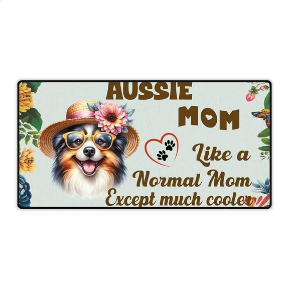 Australian Shepherd Mom Like a Normal Mom Except Much Cooler Happy Mother's Day Desk Mat Full Keyboard Mouse Pad Aussie Dog Lover Gifts Large Mousepad - 02004