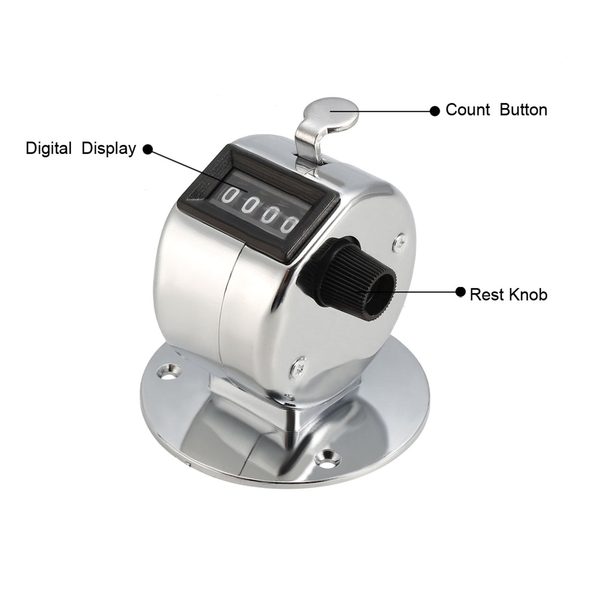Metal Manual Clicker Mechanical Counter 4-Digit Hand Tally Counters 5 Units Stainless Steel Tally Hardware Tools 