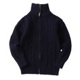 thumbnail image 2 of KAUOD Girls Full Zipper Crew Neck Sweater Ribbed Knit Thermal Stretchy Jackets Kids Winter Plain Long Sleeve Tops Clothes, 2 of 9
